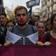 Students hold a silent protest against the violence. Photo credit: Dan Kitwood/Getty Images